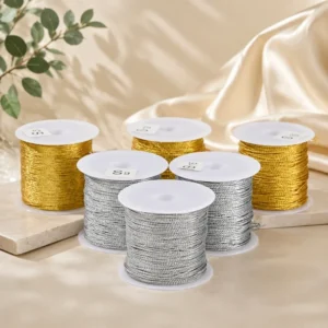 0.2 0.4 0.6 0.8 1.0MM Metallic Embroidery Threads Craft Making Gold Silver Jewelry Findings Glitter Floss Jewelry Components