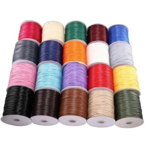 0.5 0.8 1.0 1.5 2.0mm Waxed Cotton Cord Leather Line Thread String Strap Necklace Rope for Jewelry Making DIY Bracelet Supplies