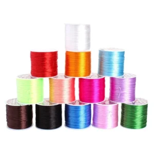 0.7mm Elastic Cord Beading Thread Flat Nylon Colorful Stretch Crystal Rope Braided String Thread for Beads Jewelry Making