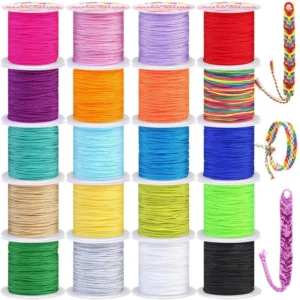 0.8mm Nylon Macrame Cord Chinese Knotting Beading Thread for Bracelets Necklaces Bags Garment Wind Chime Jewelry Making