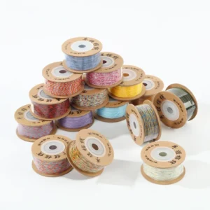 1-1.5mm Hand-Twisted Hand-Rubbed Cotton Thread Tassel Cord Buddhist Bead String DIY Three-Color Thread for Jewelry Making