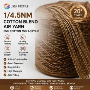 1/4.5NM 65% Cotton 35% Acrylic Blend Fancy Yarn Anti-Static Sewing Use
