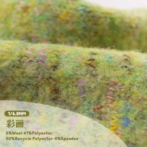 1 6.8NM 5%Wool 50%Recycle Polyester 41%Polyester 4%Spandex Factory Supplies Various Blended Yarns and Fancy Yarns in Stock