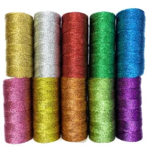 1.5 mm Metallic Yarn Custom Colors Metallic Cord for Gift Package DIY