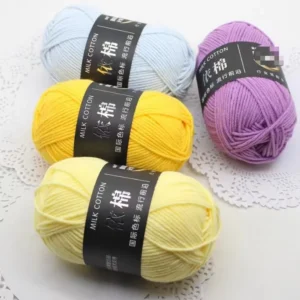 100% Cotton 4 Ply Slub Yarn High Tenacity Anti Pilling Soft Knitted Dyed for Hand Knitting Weaving Sewing