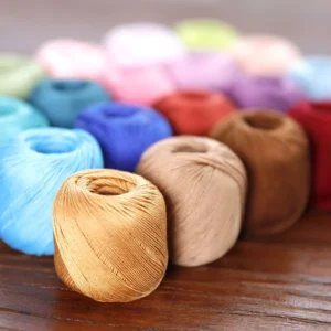 100% Cotton Micro Crochet Yarn 10g Pearl Luster Anti-Pilling Dyed Crochet Thread for Hand Knitting Lace 1mm Diameter