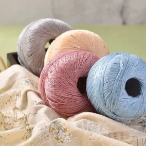 100% Cotton Yarn Sequin Lace 100g OE Spun Anti Pilling Soft Dyed Crochet Knitting Yarn for Shawl Scarf Hat DIY Ready to Ship