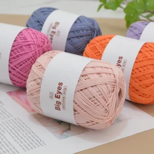 100% Cotton Yarn Spring Summer Dyed for Bag Hat DIY Crochet Knitting Accessories