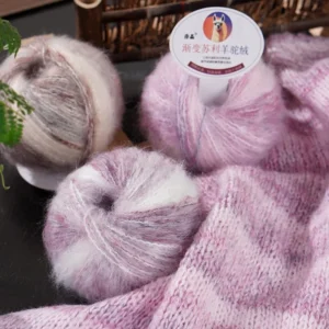 100% Organic Baby Mercerized Cotton Handknitting Yarn Anti Pilling Dyed Melange Pattern