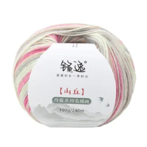 100% Organic Cotton Wool Yarn Carded Hand Knitting Dyed 100G 240M