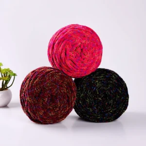 100% Polyester Bright Colored Silk Crochet Fancy Knitting Yarn for Knitting Scarves
