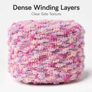 100% Polyester Colorful Hand Knitting Pom Pom Yarn Fancy Crochet Yarn for DIY
