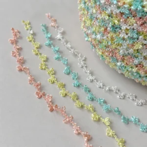 100% Polyester Fancy Yarn Z Twist for Knitting Weaving Big Ear Loop Segment Dyed Crochet Yarn