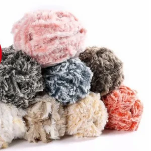 100% Polyester Faux Fur Fancy Hand Knitting Fur Crochet Fluffy Yarn for Scarf