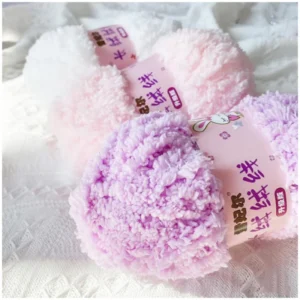 100% Polyester Shaggy Wool Shaggy Soft Baby Line Skin Friendly Recycled Fancy Yarn Dyed Pattern Knitting Weaving