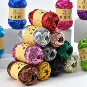 100% Polyester T Shirt Yarn Crochet Bags 100g Fancy Metallic Melange Yarn for Knitting High Tenacity Stylish Patterned Design