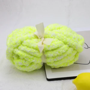 100% Polyester Velvet Chenille Yarn Glow in the Dark Hand Crochet & Knitting Sewing & Weaving Recycled with Dyed Pattern Yarn