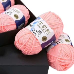 100% Recycled Acrylic 5 Strands 4ply DIY Milk Cotton Yarn Hand Weaving Thread Crocheted Knitting Wool Dyed Sewing Embroidery