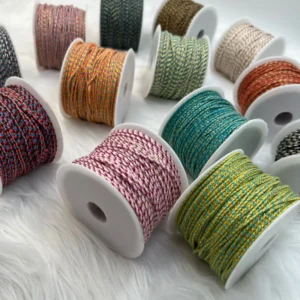 100 Yards 2mm Gold Braided Tassel Thread 4-Strand Braided Cotton Cord for Jewelry String Bracelet Jewelry Findings & Components