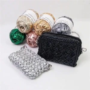 100g 100% Polyester Blended Yarn High Tenacity Stylish Patterned Design Fancy Metallic Melange Knitting Crochet High Strength