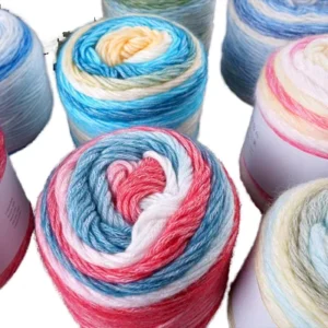 100g Fancy Yarn Knitting Cake Ball Space Dye Cotton Anti Pilling Recyclable Eco Friendly Sewing Crochet Yarn