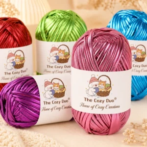 100g Metallic Chenille Texturized Yarn Crochet Polyester Fancy Yarn Dyed Anti Pilling High Tenacity DIY Hand Knitting