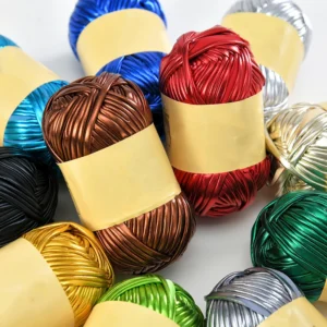 100g Roll Metallic Color Spandex Fabric Yarn for Hand Knitting Blanket and Bags