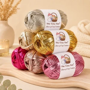 100g Shiny Texturized Polyester Fancy Yarn 44 Colors Dyed Anti-Pilling DIY Hand Knitting 1NM