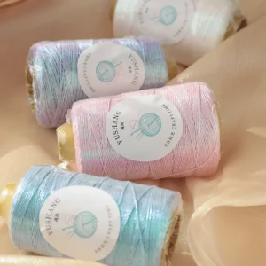 120D 2 Trilobal Mercerized Filament Polyester Dope Dyed Embroidery Thread High Temperature Resistant for Cross Stitch & Crochet
