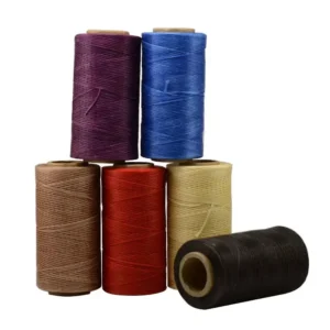 150D/16 Waxed Threads 0.8mm 260m Polyester Flat Wax Thread for Leather Sewing by Hand