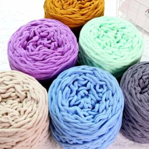 160g Supplier Fancy Yarn Chunky Crochet 1 Ply Fluffy Arm Knitting Woven Blanket Core Strip Line Ice Yarn Strong Eco Friendly