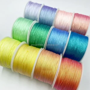 1mm Polyester Metallic Thread Bracelet DIY Jewelry String Glitter Cord Beading Wrap Yarn Beads Metallic Passing Cord