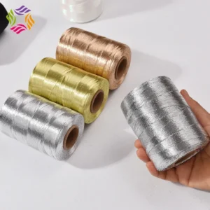1mm Silver Core wrapped Gold Lurex Metallic Yarn DIY Hand hook Decoration