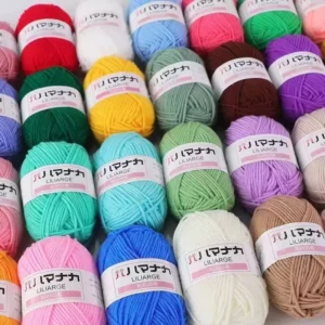 25g 4ply 100% Acrylic Yarn Organic Cotton Yarn Milk Cotton Yarn Dyed for DIY Doll Baby Handmade Knitting Crochet