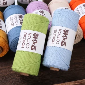 2mm Blended Yarn Cotton Acrylic Thread DIY Craft Projects Hand Woven Fancy Dyed Hat Pearl Wool Knitting Supplies
