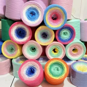 300G Fancy Blended Rainbow Cake Crochet Yarn Cotton Gradient Knitting Yarn 1000Meters