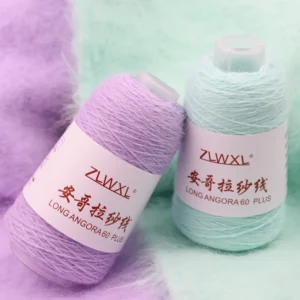 350m Long Hair Mink Fancy Yarn 50g Colorful 60 Angora Dyed Pattern Embroidery Knitting Sewing Yarn Woven Recycled