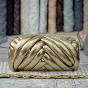 3CM Thick Super Chunky Shine Metallic Tube Yarn Recycled Dyed Pattern for Hand Crocheting Knitting Blanket