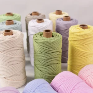 3MM 4MM 5MM 6MM Single Strand Single Twisted Natural Cotton Cord Macrame Crafts DIY Yarn 48 Colors