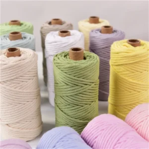 3MM 4MM 5MM 6MM Single Strand String Single Twisted Cord Natural Cotton Cord for Macrame Crafts DIY Recycled Cotton Cord Yarn