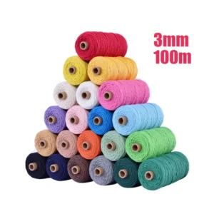 3mm 100% Color Cotton Sewing Thread Price Thick and Thin Cotton Rope Tapestry Binding Thread Decorative Rope