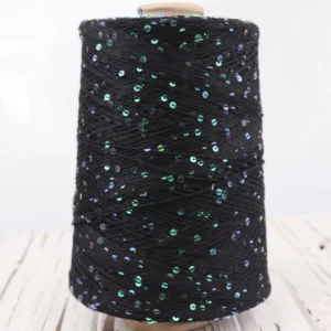 3mm Sequin Fancy 100% Combed Cotton Yarn with Transparent Sequins for Hand Knitting