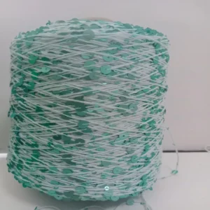 3mm+6mm Combed 100% Cotton Sequin Hand-woven Fancy Yarn 1kg Ball