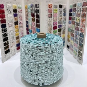 3mm+6mm Cotton Sequin Yarn Paillette Bling 100% Cotton Fancy Yarn for Hand Knitting