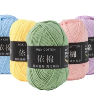4 Ply Milk Cotton Baby Combed Yarn Standard Thickness Handmade Sewing Thread 100m Length Colorful for DIY Projects