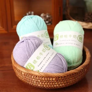 4-ply Combed Milk Cotton Yarn Kit Hand Knitting Acrylic Thread DIY Doll Handmade Baby Yarn
