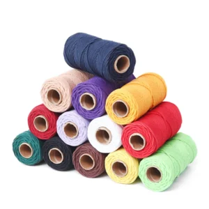 4mm Twisted High Tenacity Eco Friendly Multiple Colors Stock 100% Cotton String Thread Cord for Knitting Home Textile Shoes