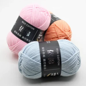 4ply Eco friendly Hand Knitting Cotton Blended Yarn Crochet Milk Cotton Yarn 50g roll Crochet 100% Acrylic Yarn for Knitting