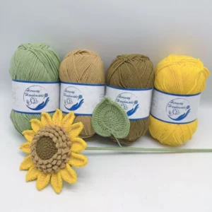 5-Strand 100g Combed Milk Cotton Slub Yarn Group Medium Thick Crochet DIY Blended Yarn for Doll Flower Bouquet Knitting Weaving