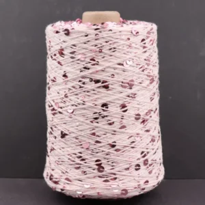 500g 3MM+6MM Sequin Yarn 100% Cotton Fancy Yarn Transparent Sequins for Hand Knitting Sewing Weaving Embroidery